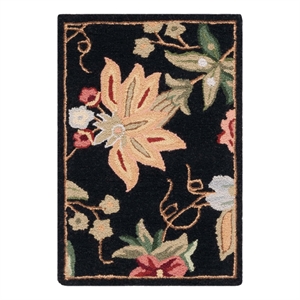 Safavieh Chelsea 1'-8&quot x 2'-6&quot Wool Hand Hooked Rug in Black