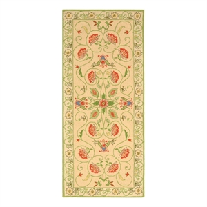 Safavieh Chelsea 2'-6&quot x 12'-0&quot Wool Hand Hooked Rug in Beige / Green