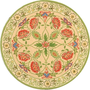 Safavieh Chelsea 3'-0&quot x 3'-0&quot Wool Hand Hooked Rug in Beige / Green