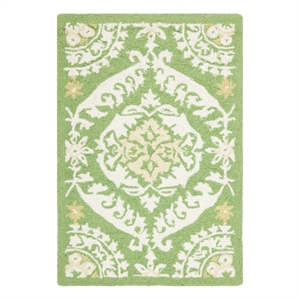 Safavieh Chelsea 1'-8&quot x 2'-6&quot Wool Hand Hooked Rug in Green / Beige