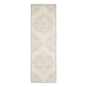 Safavieh Chelsea 2'-6&quot x 10'-0&quot Wool Hand Hooked Rug in Ivory / Blue