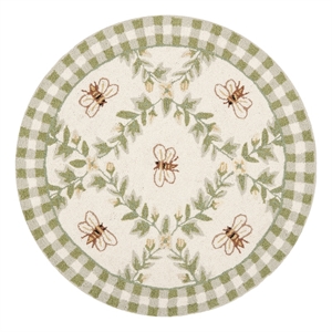 Safavieh Chelsea 3'-0&quot x 3'-0&quot Wool Hand Hooked Rug in Ivory / Green