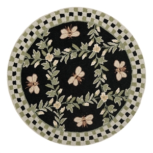 Safavieh Chelsea 3'-0&quot x 3'-0&quot Wool Hand Hooked Rug in Black