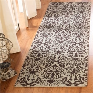 Safavieh Chelsea 2'-6&quot x 12'-0&quot Wool Hand Hooked Rug in Sage / Chocolate