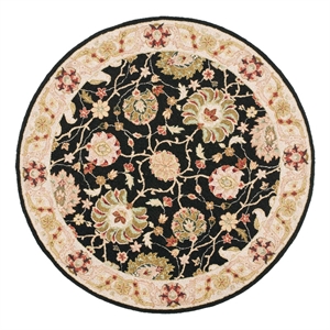 Safavieh Chelsea 5'-6&quot x 5'-6&quot Wool Hand Hooked Rug in Black / Beige