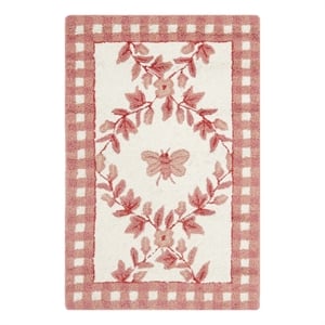 Safavieh Chelsea 1'-8&quot x 2'-6&quot Wool Hand Hooked Rug in Ivory / Rose