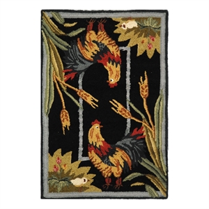 Safavieh Chelsea 2'-6&quot x 4'-0&quot Wool Hand Hooked Rug in Black