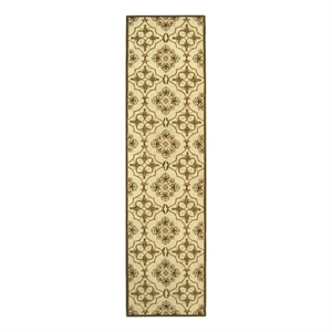 Safavieh Chelsea 2'-6&quot x 10'-0&quot Wool Hand Hooked Rug in Ivory / Green