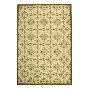 Safavieh Chelsea 6'-0&quot x 9'-0&quot Wool Hand Hooked Rug in Ivory / Green