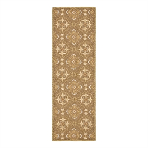 Safavieh Chelsea 2'-6&quot x 12'-0&quot Wool Hand Hooked Rug in Brown / Green