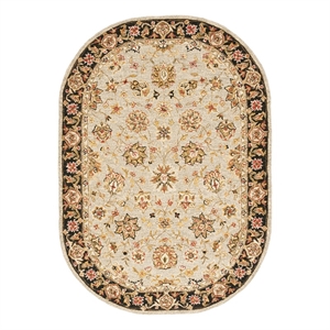 Safavieh Chelsea 4'-6&quot x 6'-6&quot Wool Hand Hooked Rug in Light Blue / Black