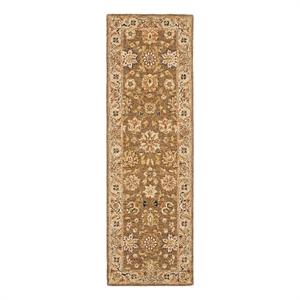 Safavieh Chelsea 2'-6&quot x 12'-0&quot Wool Hand Hooked Rug in Brown / Ivory