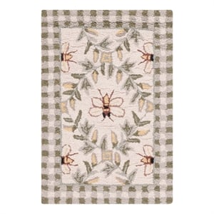 Safavieh Chelsea 1'-8&quot x 2'-6&quot Wool Hand Hooked Rug in Ivory / Green
