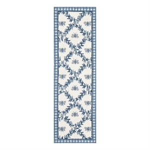 Safavieh Chelsea 2'-6&quot x 12'-0&quot Wool Hand Hooked Rug in Ivory / Blue