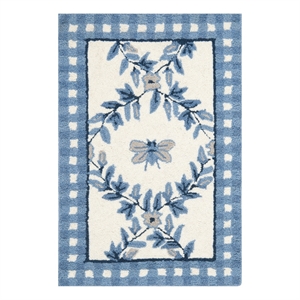 Safavieh Chelsea 2'-6&quot x 4'-0&quot Wool Hand Hooked Rug in Ivory / Blue