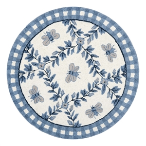 Safavieh Chelsea 4'-0&quot x 4'-0&quot Wool Hand Hooked Rug in Ivory / Blue