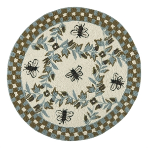 Safavieh Chelsea 3'-0&quot x 3'-0&quot Wool Hand Hooked Rug in Ivory / Light Blue