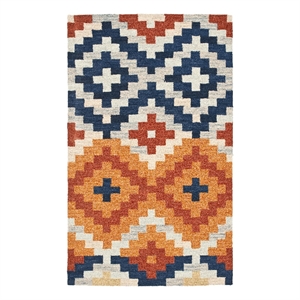 Safavieh Chelsea 1'-8&quot x 2'-6&quot Wool Hand Hooked Rug in Orange / Multi-Color