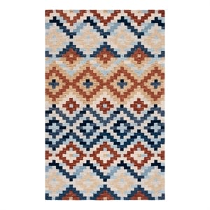 Safavieh Chelsea 5'-3&quot x 8'-3&quot Wool Hand Hooked Rug in Orange / Multi-Color