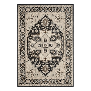 Safavieh Chelsea 6'-0&quot x 9'-0&quot Wool Hand Hooked Rug in Black / Natural
