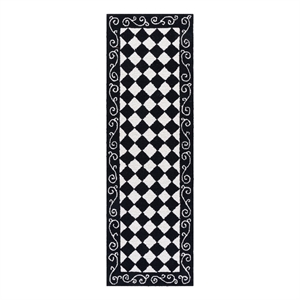 Safavieh Chelsea 2'-6&quot x 10'-0&quot Wool Hand Hooked Rug in Black / Ivory
