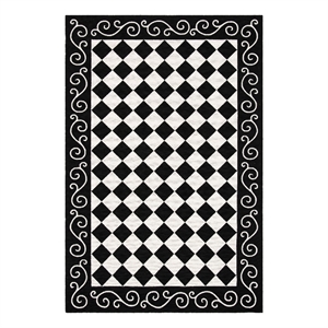 Safavieh Chelsea 2'-9&quot x 4'-9&quot Wool Hand Hooked Rug in Black / Ivory