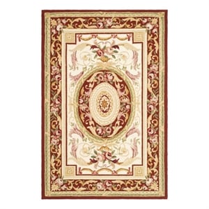 Safavieh Chelsea 2'-9&quot x 4'-9&quot Wool Hand Hooked Rug in Ivory / Burgundy