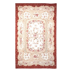 Safavieh Chelsea 4'-0&quot x 4'-0&quot Wool Hand Hooked Rug in Ivory / Burgundy