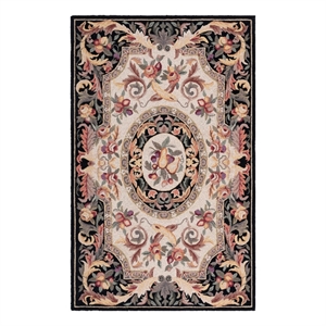 Safavieh Chelsea 5'-3&quot x 8'-3&quot Wool Hand Hooked Rug in Black