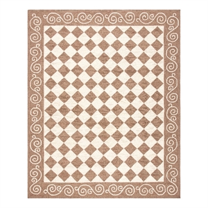 Safavieh Chelsea 9'-0&quot x 12'-0&quot Wool Hand Hooked Rug in Brown / Ivory