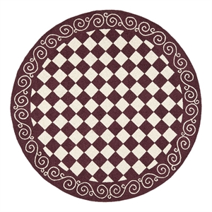 Safavieh Chelsea 8'-0&quot x 8'-0&quot Wool Hand Hooked Rug in Burgundy / Ivory