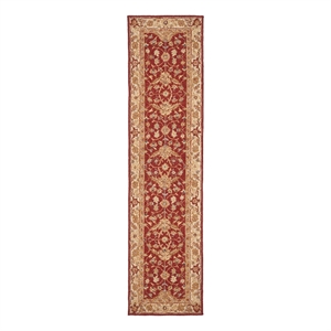Safavieh Chelsea 2'-6&quot x 10'-0&quot Wool Hand Hooked Rug in Red / Ivory
