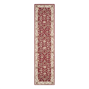 Safavieh Chelsea 2'-6&quot x 10'-0&quot Wool Hand Hooked Rug in Burgundy / Ivory