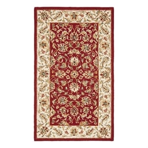 Safavieh Chelsea 2'-9&quot x 4'-9&quot Wool Hand Hooked Rug in Burgundy / Ivory