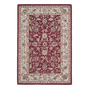 Safavieh Chelsea 3'-9&quot x 5'-9&quot Wool Hand Hooked Rug in Burgundy / Ivory