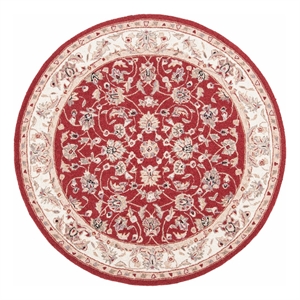 Safavieh Chelsea 5'-6&quot x 5'-6&quot Wool Hand Hooked Rug in Burgundy / Ivory