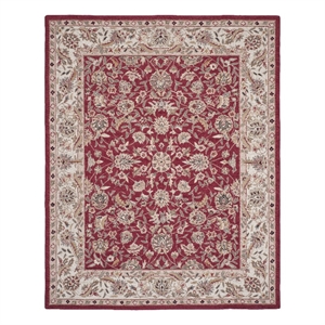Safavieh Chelsea 8'-0&quot x 10'-0&quot Wool Hand Hooked Rug in Burgundy / Ivory