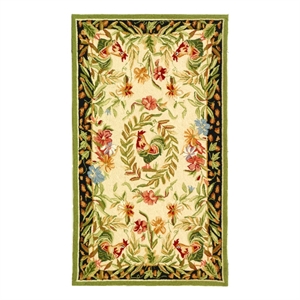 Safavieh Chelsea 2'-9&quot x 4'-9&quot Wool Hand Hooked Rug in Cream / Black