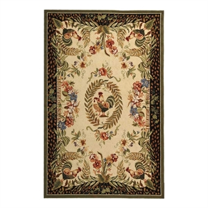 Safavieh Chelsea 5'-3&quot x 8'-3&quot Wool Hand Hooked Rug in Cream / Black