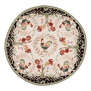 Safavieh Chelsea 5'-6&quot x 5'-6&quot Wool Hand Hooked Rug in Cream / Black