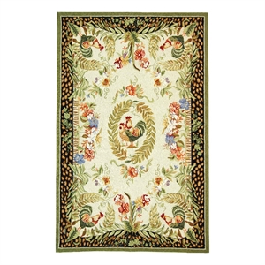 Safavieh Chelsea 8'-0&quot x 8'-0&quot Wool Hand Hooked Rug in Cream / Black