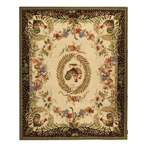 Safavieh Chelsea 9'-0&quot x 12'-0&quot Wool Hand Hooked Rug in Cream / Black