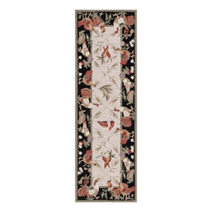 Safavieh Chelsea 2'-6&quot x 12'-0&quot Wool Hand Hooked Rug in Ivory / Black