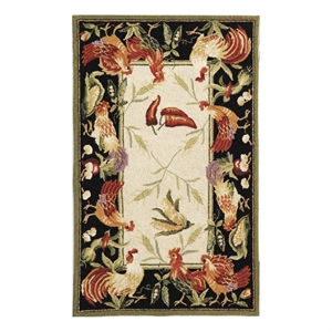 Safavieh Chelsea 2'-6&quot x 4'-0&quot Wool Hand Hooked Rug in Ivory / Black