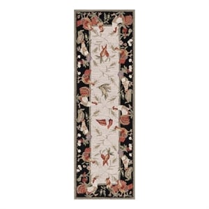 Safavieh Chelsea 2'-6&quot x 6'-0&quot Wool Hand Hooked Rug in Ivory / Black