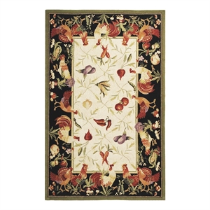 Safavieh Chelsea 5'-3&quot x 8'-3&quot Wool Hand Hooked Rug in Ivory / Black
