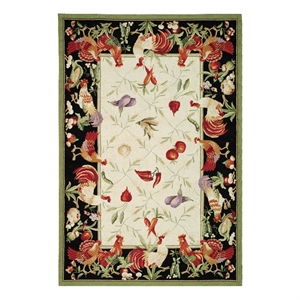 Safavieh Chelsea 6'-0&quot x 9'-0&quot Wool Hand Hooked Rug in Ivory / Black