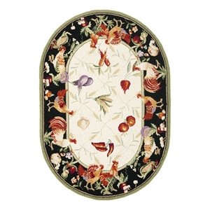 Safavieh Chelsea 7'-6&quot x 9'-6&quot Wool Hand Hooked Rug in Ivory / Black