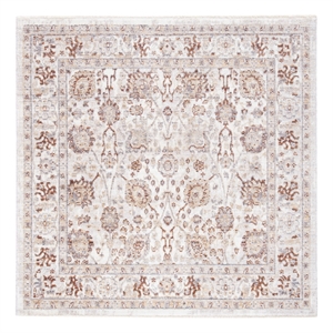 Safavieh Illusion 4'-0&quot x 4'-0&quot Polyester Power Loomed Rug in Cream /Light Brown