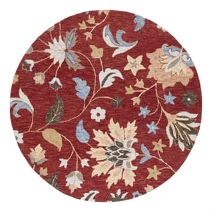 Safavieh Jardin 6'-0&quot x 6'-0&quot Wool and Cotton Handtufted Rug in Red / Orange